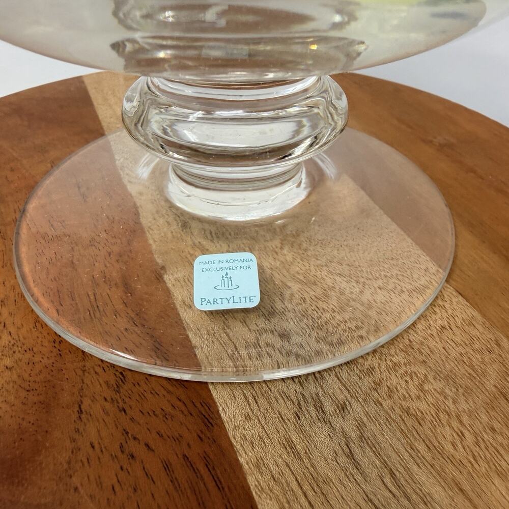 VTG PARTYLITE P7085 Jardiniere Hurricane Footed Glass Candle Holder Vase Retired - Picture 4 of 6